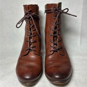 Frye Brown Lace-Up Leather Boots